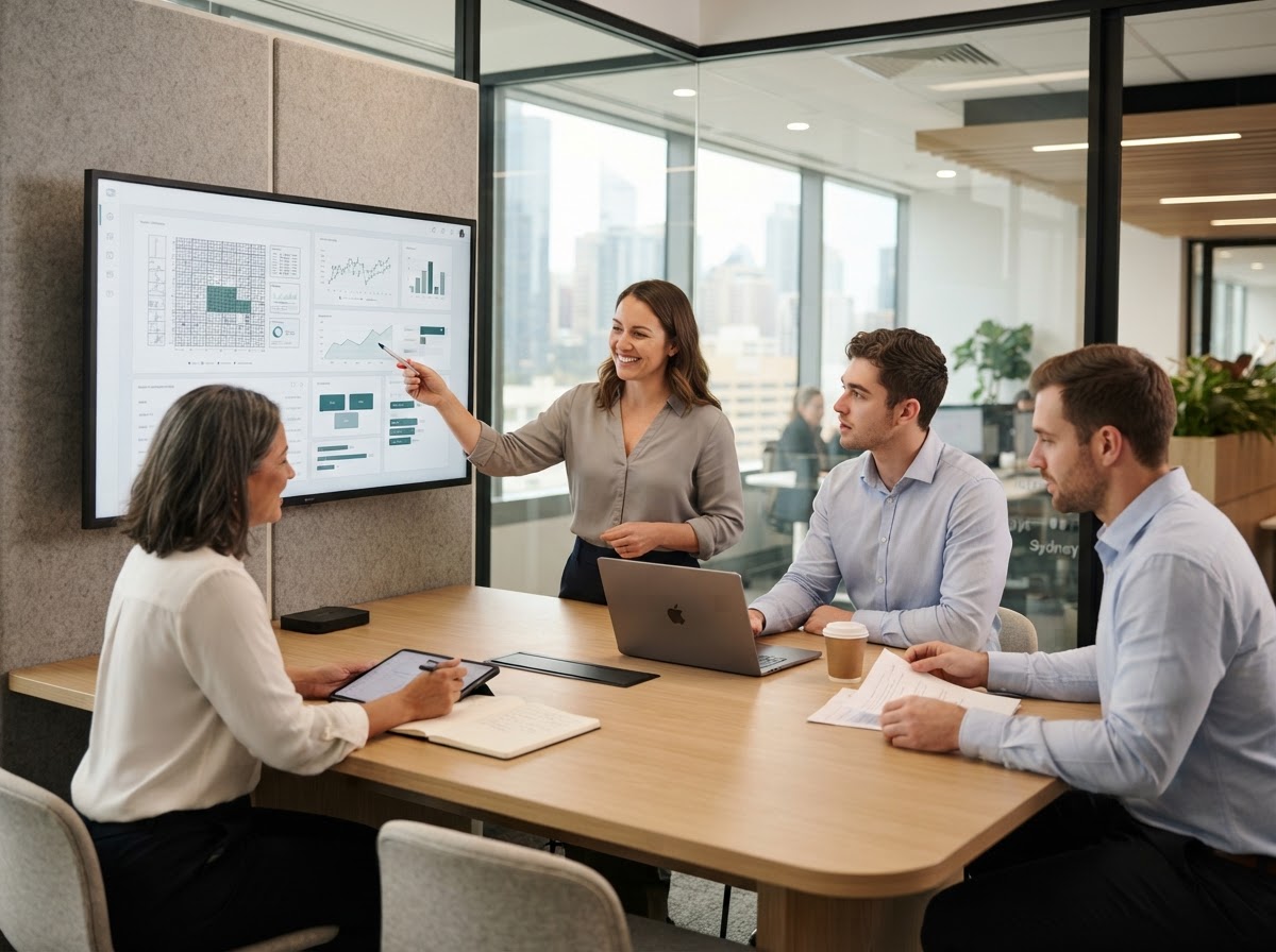 Züvarnex Team bei der Analyse von Portfoliodaten